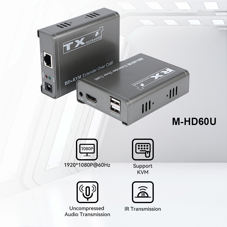 M-HD60U 1080P EDID KVM IR Cat5e/6 موسع HD