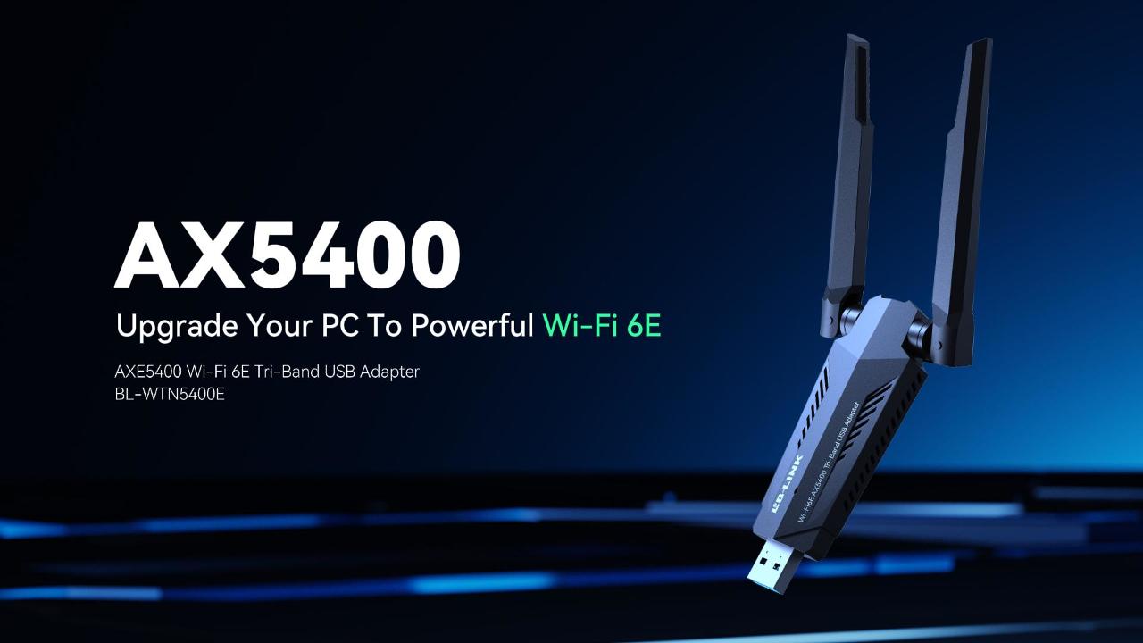 Тридіапазонний USB-адаптер Wi-Fi 6E WTN5400E AXE5400