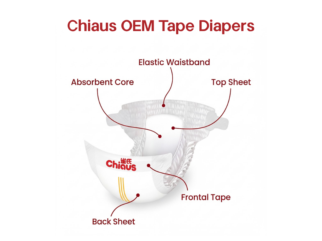 Pannolini con nastro Chiaus OEM.