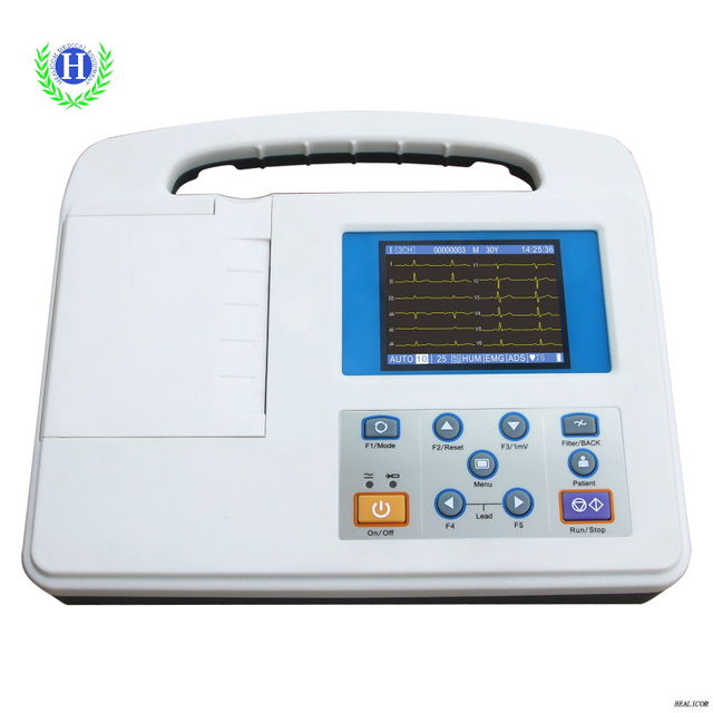 HE-01B Медицинское оборудование Цифровой портативный портативный ЭКГ-аппарат ICU Электрокардиограф с дешевой ценой