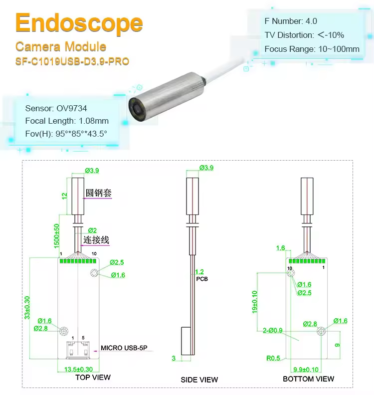 3,9 mm endoskooppi