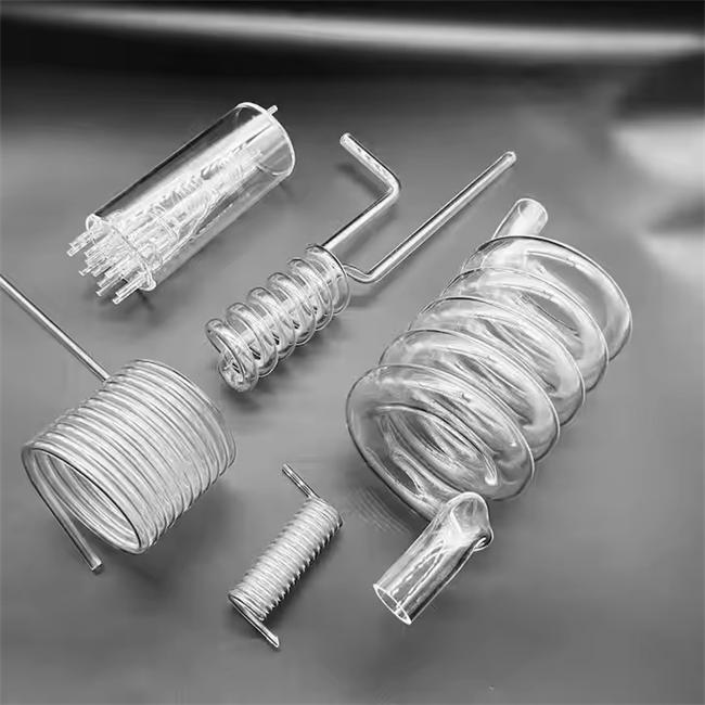 Spiralf&ouml;rmiges Quarzrohr zur Fl&uuml;ssigkeitstrennung