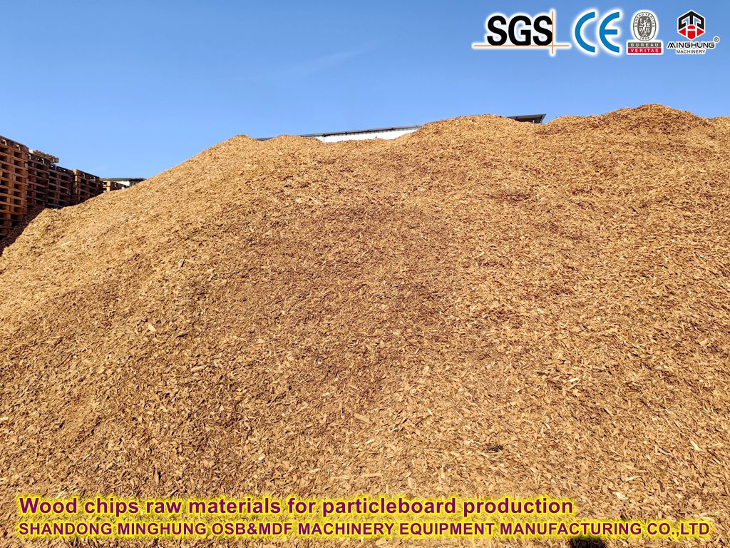 Bahan baku serpihan kayu untuk produksi papan partikel