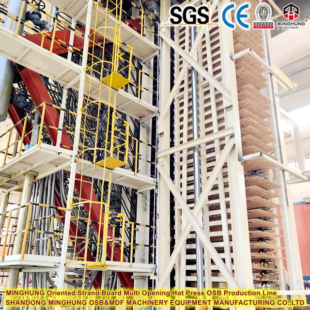MINGHUNG OSB خط إنتاج لوح حبلا موجه متعدد الفتح بالضغط الساخن