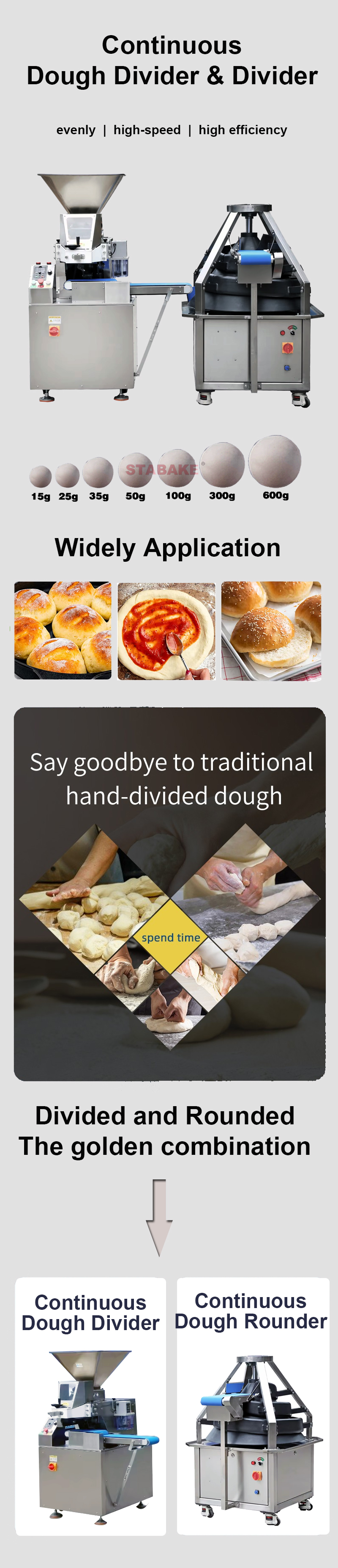 divisora y redondeadora de masa continua