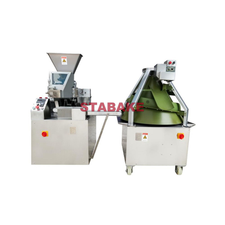 Divisor de bolas de masa continuo eléctrico, redondeador cónico de acero inoxidable para planta de fabricación de pan