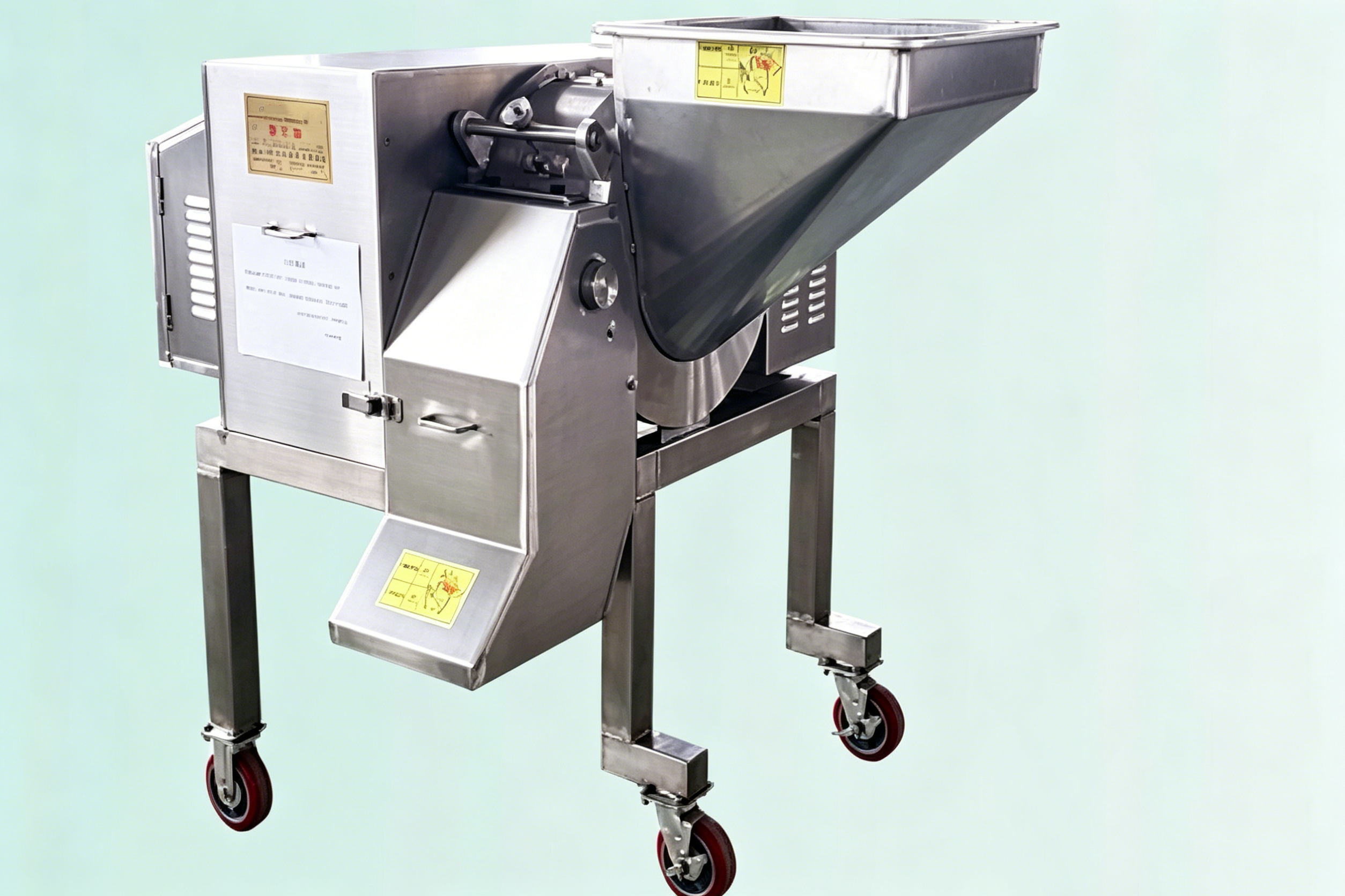 M&aacute;quina cortadora de 3 patatas fritas.