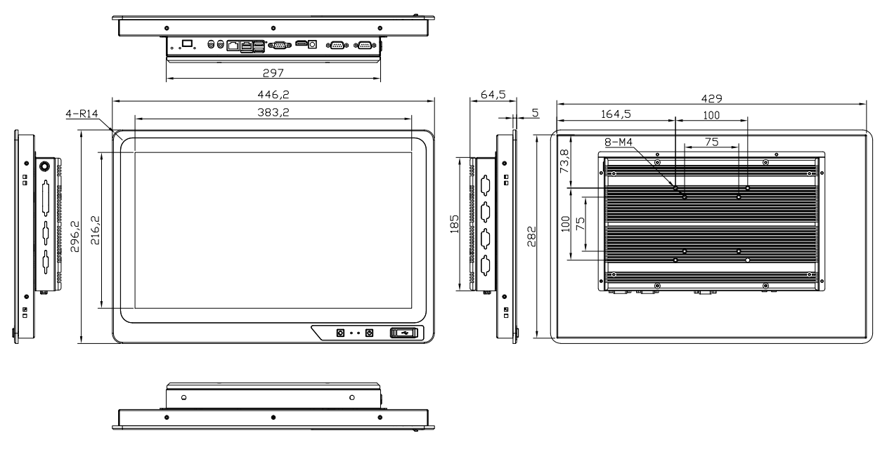 K&iacute;ch thước lắp đặt,17,3' Bảng điều khiển cảm ứng PC c&ocirc;ng nghiệp M&agrave;n h&igrave;nh LCD treo tường Windows i5 i7 | VFACEH-173.png