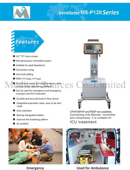 for Ambulance Use with Ce Emergency Portable Ventilator