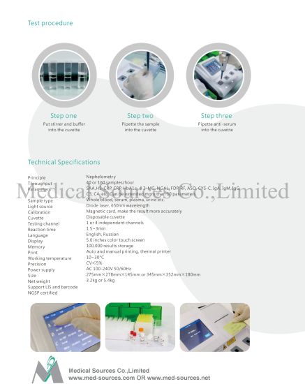 Diagnostic / test / lecteur d'analyseur de protéine spécifique de haute qualité