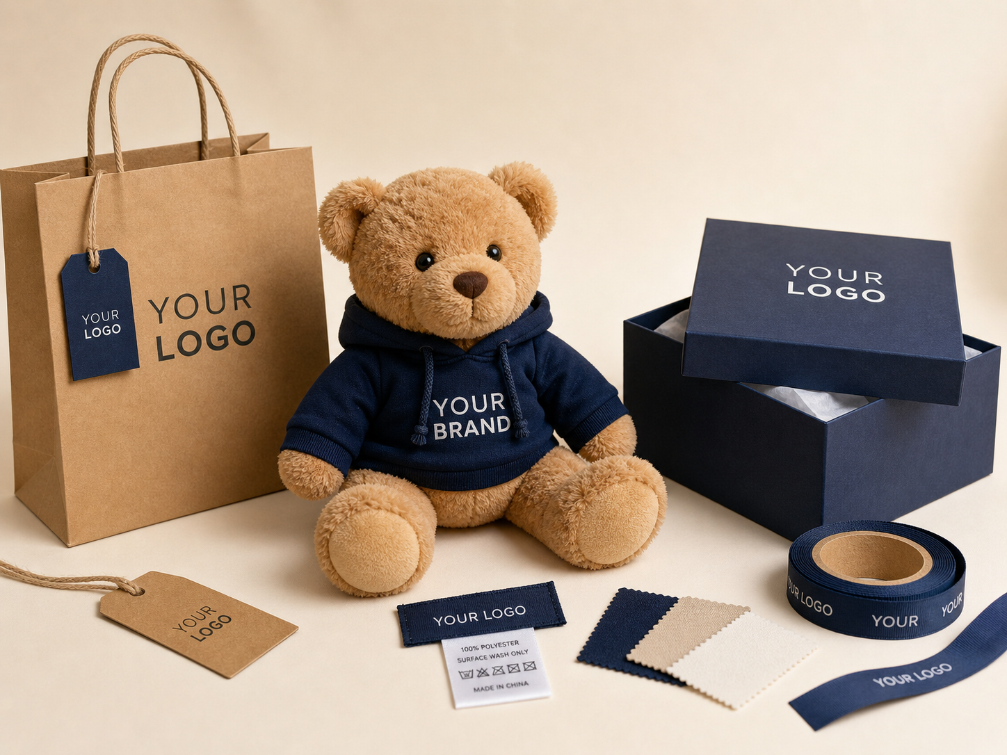 Branded plush gift program with custom teddy bear