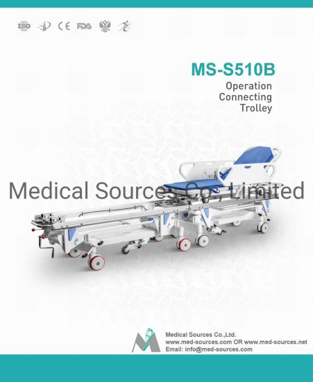 (MS-S510B) Operation Connecting Patient Stretcher Trolley Medical Trolley