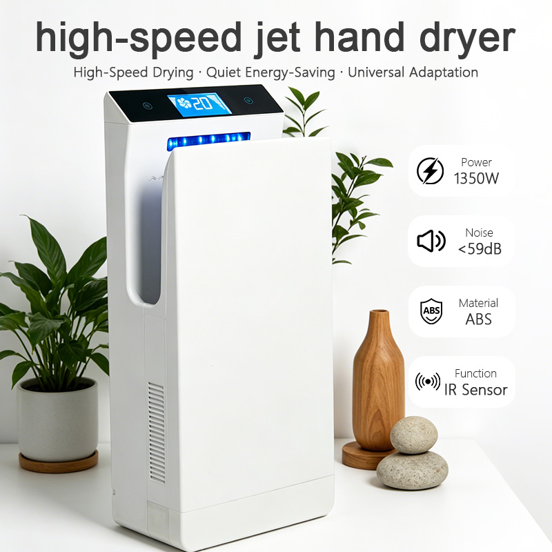 Secador de manos el&eacute;ctrico comercial a chorro de alta velocidad SF-2030 con potencia de 1350W, carcasa de ABS y sensor IR