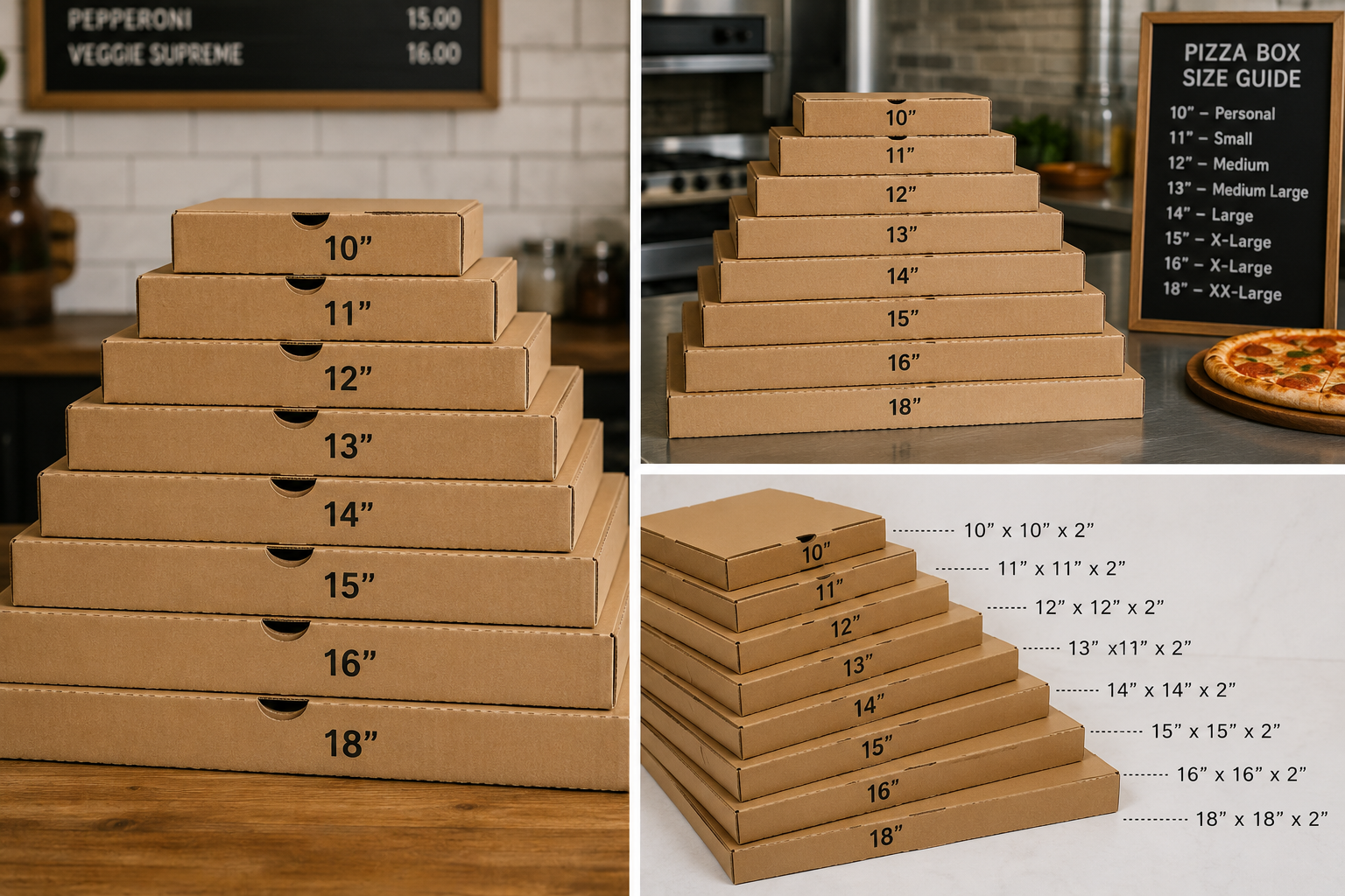 &iquest;De qu&eacute; tama&ntilde;o es una caja de pizza grande?