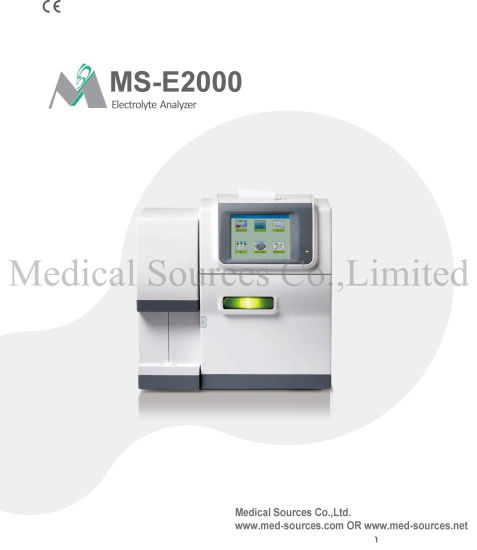 (MS-E2000) Analyseur d'électrolyte de gaz sanguin entièrement automatique à bas prix K + / Na + / Cl- / Ca2 / pH / CO2