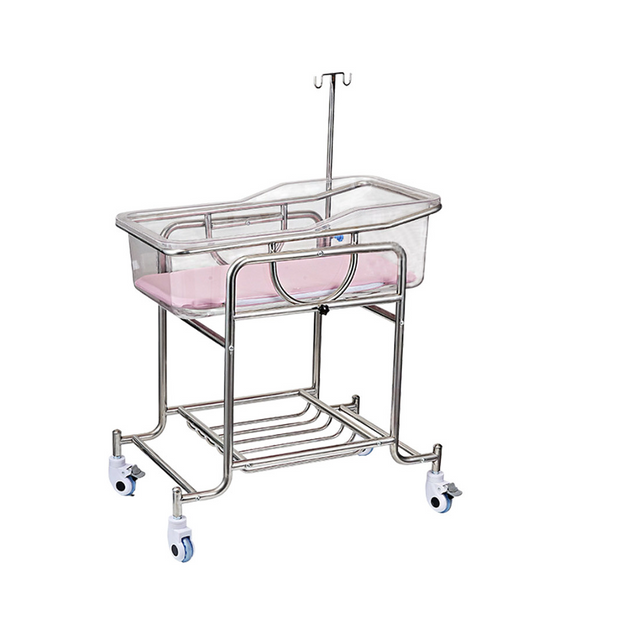 MS-P100A Hospital Stainless Steel Baby Cot Infant Bed