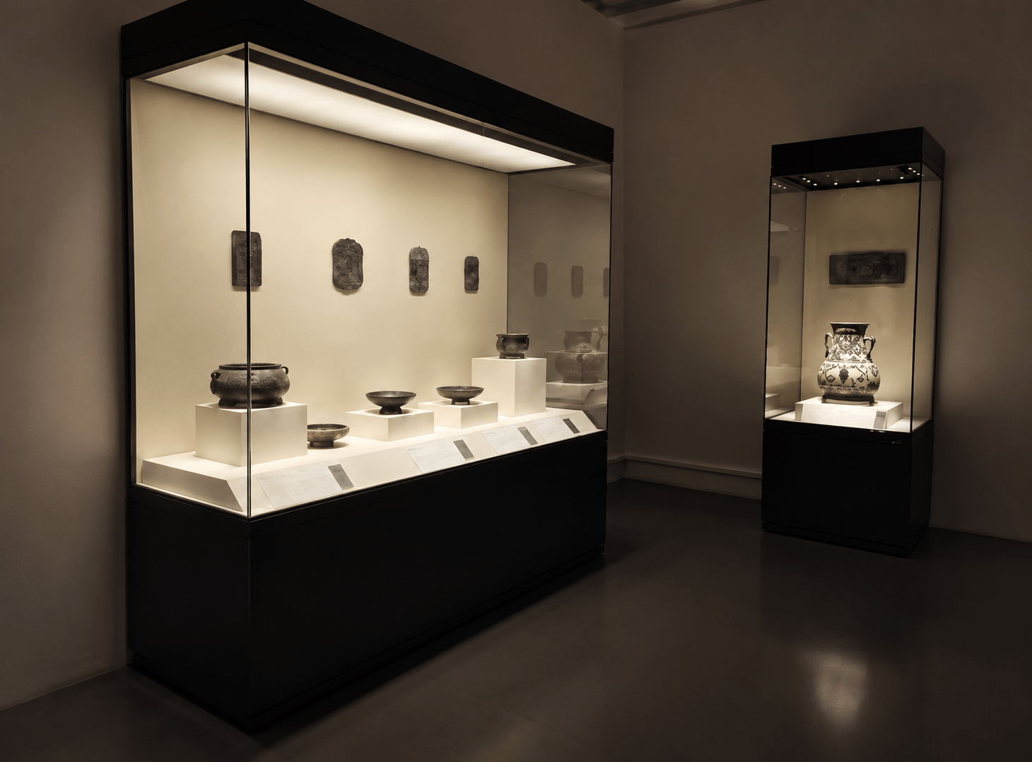Anti-reflective coated glass for display cases