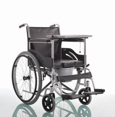 (MS-90A) Aluminum Lightweight Manual Power Transport Commode Wheel Chair