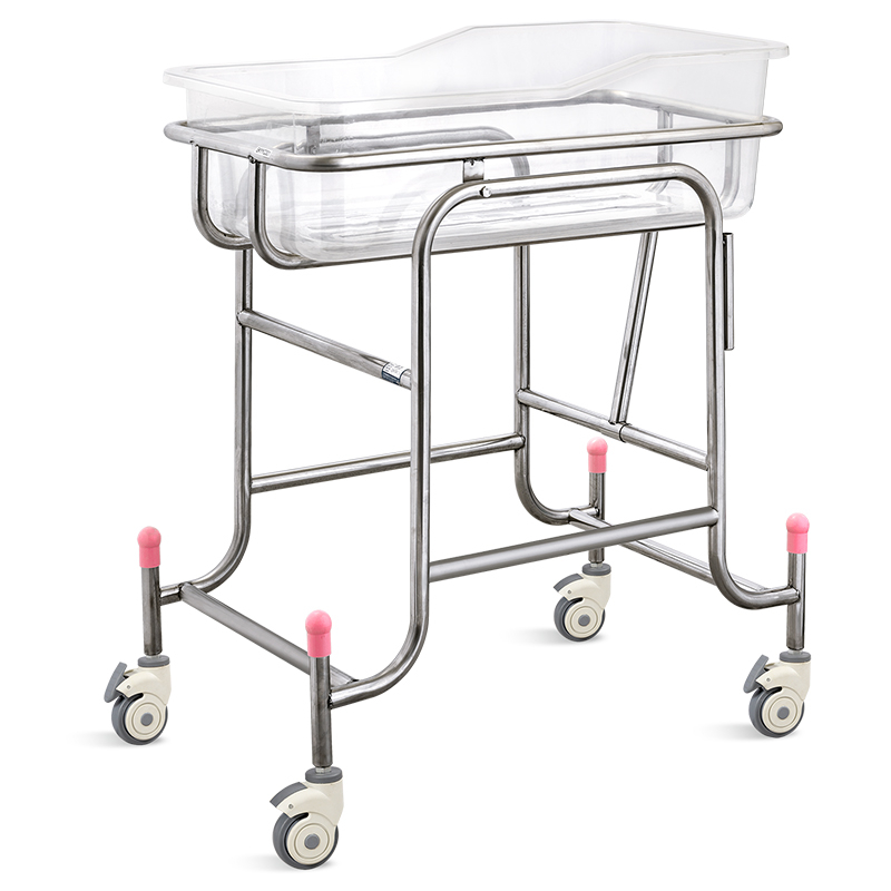 (MS-P100) Hospital Stainless Steel Baby Cot Infant Bed
