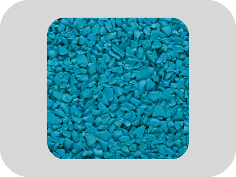 Granuli di gomma EPDM blu ecologici