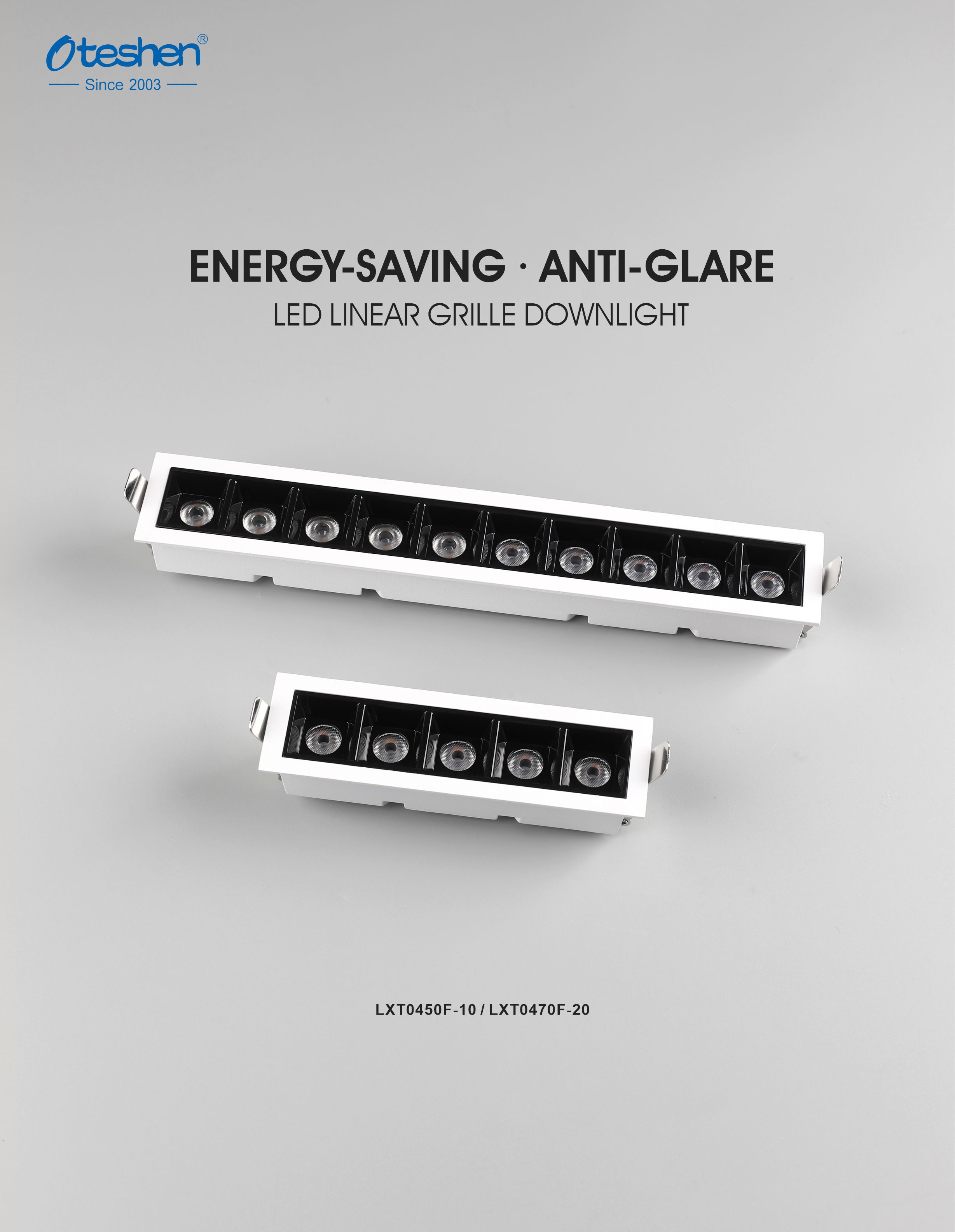 Downlight &agrave; grille lin&eacute;aire LED Oteshen en gros, plafonnier multi-t&ecirc;tes encastr&eacute; anti-&eacute;blouissement