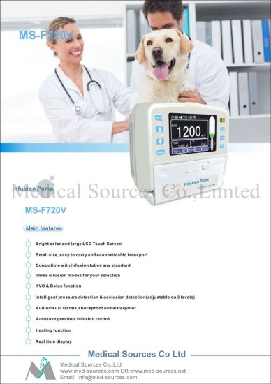 (MS-F720V) Bomba de jeringa veterinaria animal eléctrica automática para veterinario