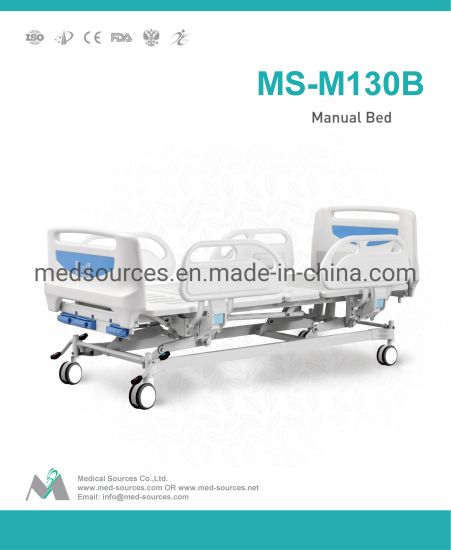 (MS-M130B) Hospital Manual Folding Bed Medical Patient ICU Bed