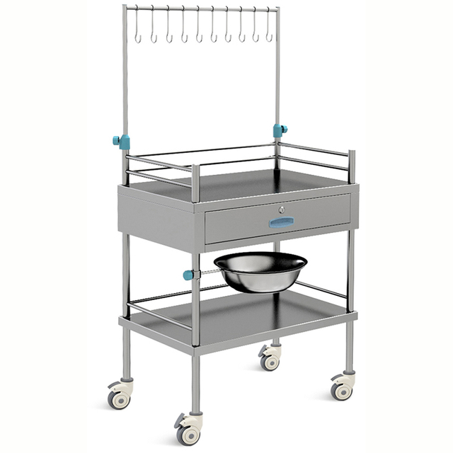 (MS-T310S) Hospital Stainless Steel Infusion Medical Treatment Trolley