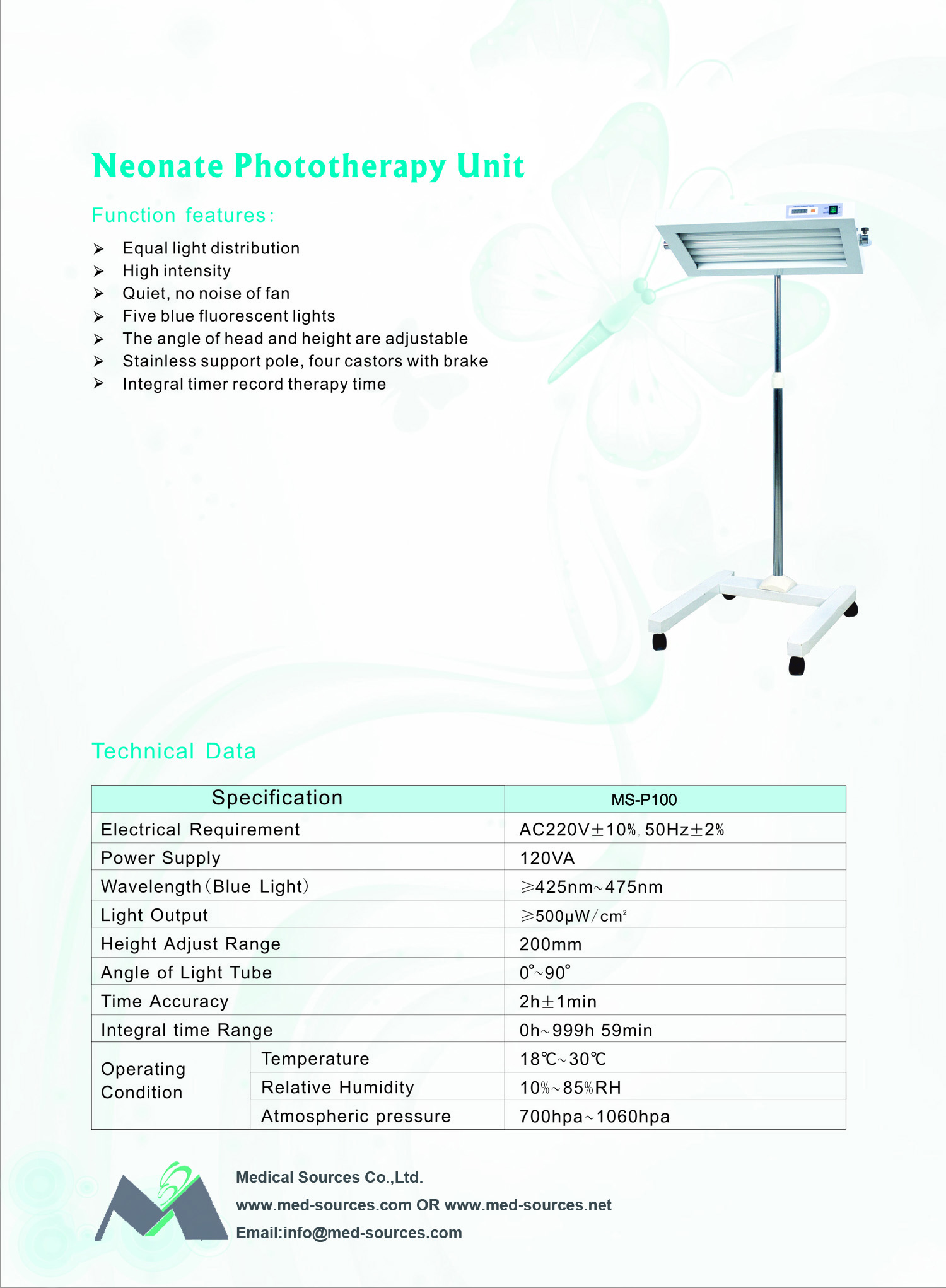 Infant Phototherapy Unit Neonate Phototherapy Unit (MS-P100)