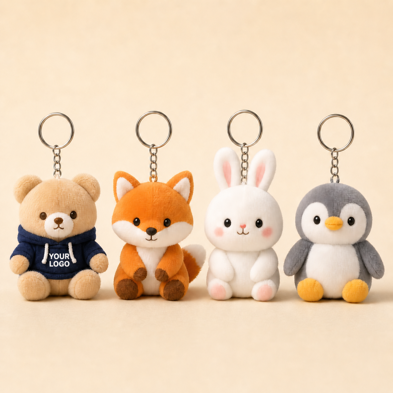 Custom plush keychains for promotional giveaways and event campaigns