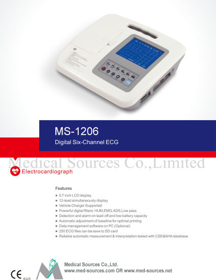 (MS-1206) Électrocardiographe ECG pour équipement de diagnostic chirurgical