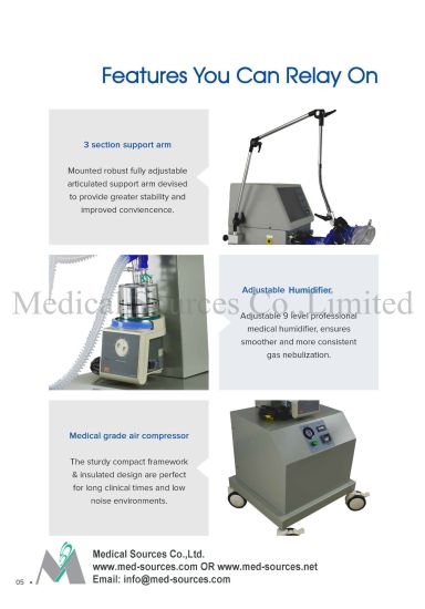 (MS-S300A) Fonctionnement de l'écran couleur TFT et machine de réadaptation CPAP Ventilateur néonatal pour bébé néonatal