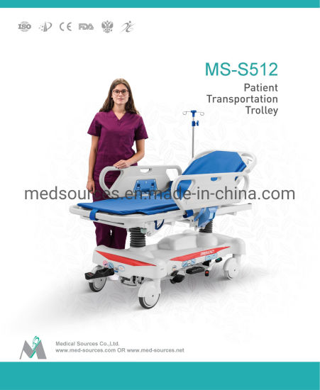 (MS-S512) Civière patiente de luxe hydraulique d'ambulance de chariot médical