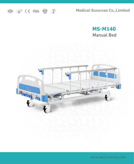 (MS-M140) Cama plegable manual médica de tres funciones de la UCI del hospital de la cama médica