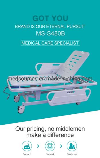 (MS-S480B) Carro de camilla hidráulica plegable para transporte de pacientes médicos de ambulancia