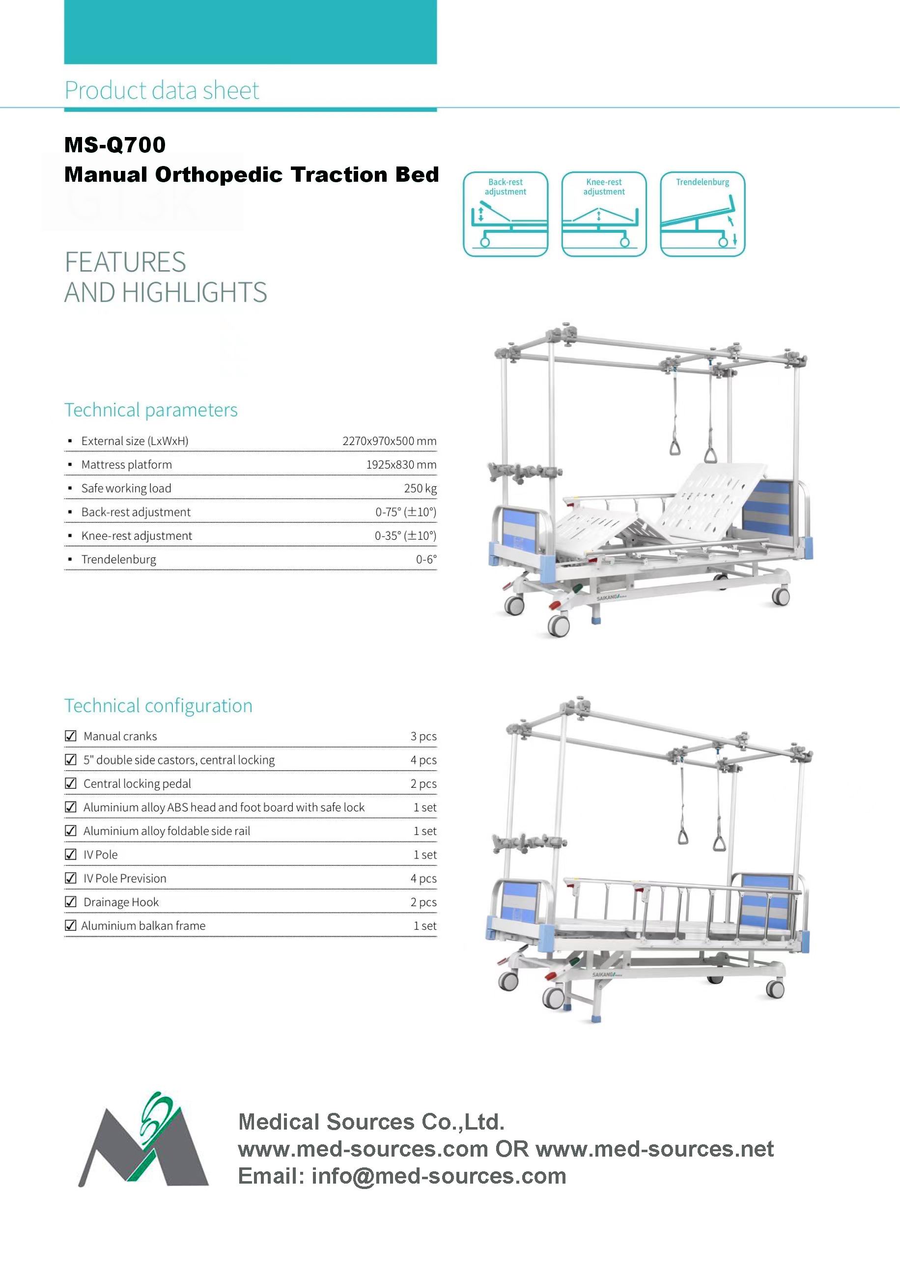 MS-Q700 Manual Orthopedic Bed-1