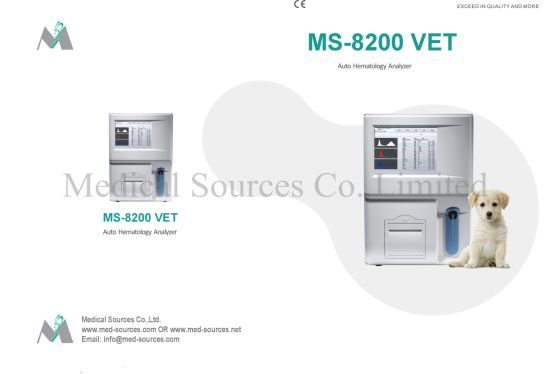 (MS-8200) Analizador automático de hematología de sangre de tres partes con 3 difusiones