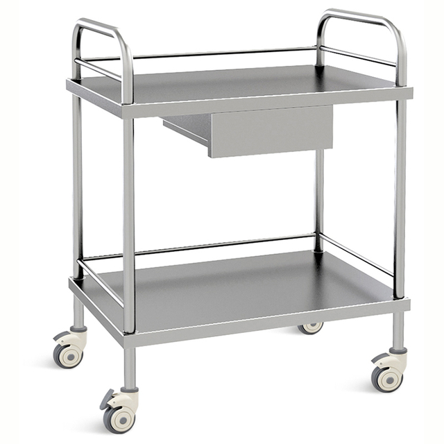 (MS-T10S) Hospital Multi-Function Stainless Steel Medical Treatment Trolley