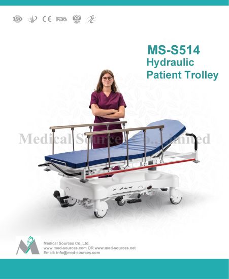 ) Ms-S514) Camilla de transporte de pacientes multifunción eléctrica hidráulica ambulancia hospitalaria